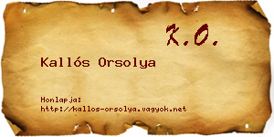 Kallós Orsolya névjegykártya