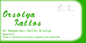 orsolya kallos business card